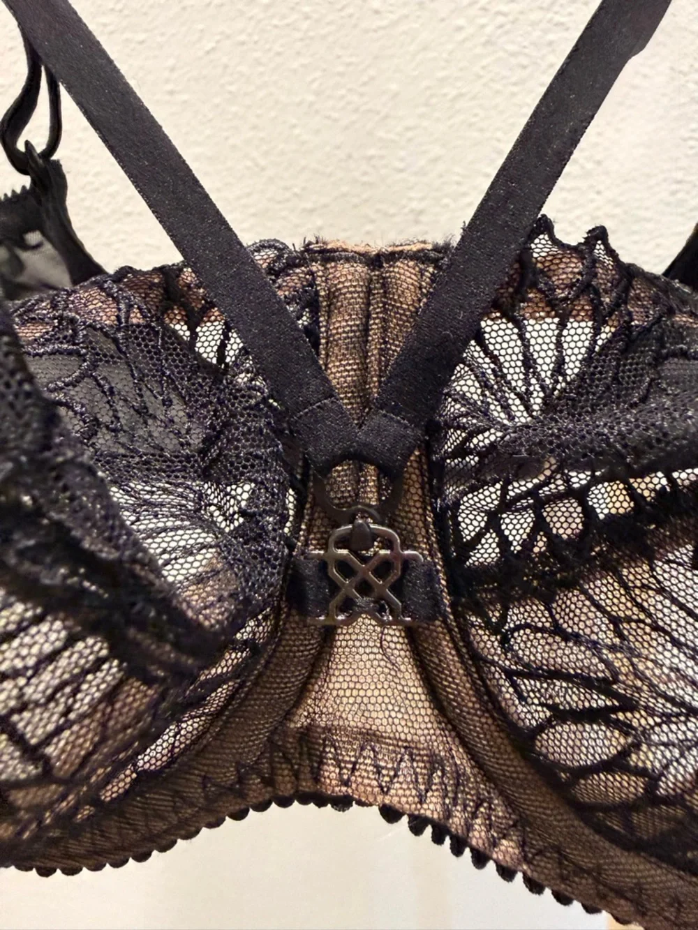 Primadonna Sophora Black Floral Lace Underwire Bra with Straps US 36I / UK 36G - Picture 4 of 8